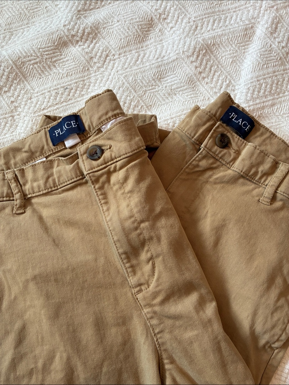 2 pairs of Children’s Place Kids Tan Casual Pants -LIKE NEW